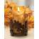 Rusty Finish Metal Fall Leaves Pillar Holder - 4.25"H