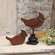 Distressed Wooden Cardinal on Pedestal