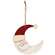 Wooden Santa Moon Ornament