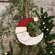 Wooden Santa Moon Ornament