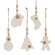 Beaded Wooden Stitched Snowflake Christmas Ornaments, 5/Set 38104;