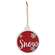 Glittered Woden Joy/Snow Bulb Ornament, 2 Asstd. 38115;