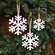 Distressed Wooden Snowflake Ornament with Burlap Hanger, 3.5"