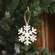 Distressed Wooden Snowflake Ornament with Burlap Hanger, 3.5"
