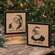 Stamped Burlap Santa Box Sign, 2 Asstd.