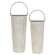 White Washed Basketweave Metal Half Wall Baskets, 2/Set 70158;