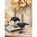 2 Set - Black Metal Crow Taper Holders