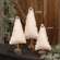 Fringed Stuffed Ivory Canvas Christmas Tree on Base, 14.5"