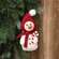 Stuffed Felt Hoodie Snowman with Candy Cane Ornament