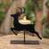 Black Metal Leaping Reindeer Tealight or Votive Holder - 5.25"H