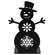 Black Metal Snowflake Cutout Snowman Candle Plate - 5"H