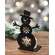 Black Metal Snowflake Cutout Snowman Candle Plate - 5"H