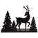 Black Metal Woodland Forest & Reindeer Candle Plate - 5"H