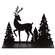 Black Metal Woodland Forest & Reindeer Candle Plate - 5"H