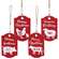 On the Farm Beaded Wooden Red Ornament - 4 Asstd.