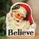 Wooden Retro Santa Believe Sitter 38677;