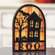 Boo & Spooky House Silhouette Plaid Background Wooden Sitter 38724;