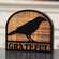 Grateful Crow Silhouette Plaid Background Wooden Sitter 38725;