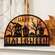 Happy Halloween Spooky Village Plaid Background Sign on Base 38726;