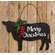 Merry Christmas Wooden Cow Sign w/Winter Greenery