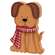 Puppy In Scarf Chunky Wood Sitter