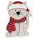 Kitten in Santa Hat & Scarf Chunky Wood Sitter