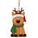 Layered Wood Reindeer in Santa Hat Ornament