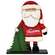 Merry Christmas Wooden Santa & Trees on Base - 9.5"H