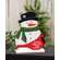 Cardinals Appear Wooden Snowman on Base - 10.5"H