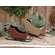Distressed Tan & Red Wooden Sleigh