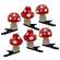 6 Set - White Dotted Red Top Mushroom Clip Ornaments