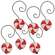 6 Set - Wood & Glass Marble Peppermint Ornaments