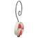 6 Set - Wood & Glass Marble Peppermint Ornaments