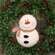 Fleece Snowman Hanger with Red Ticking Scarf - 8"H