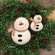Fleece Snowman Hanger with Red Ticking Scarf - 4.5"H