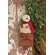 Stuffed Jingle Snowman with Pine In Ticking Stripe Sack Hanger