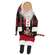 Plaid Coat Santa Doll with Jingle Bell Candy Cane