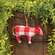 Stuffed Red & White Flannel Check Cow Ornament