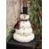 White Sherpa Melting Snowman with Top Hat & Plaid Scarf - 12"H