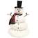White Sherpa Melting Snowman with Top Hat & Plaid Scarf - 12"H
