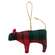 Stuffed Red & Green Plaid Cow Ornament