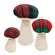 3 Set - Stuffed Red & Green Plaid Mushroom Sitters