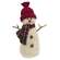 Burgundy Hat Snowman with Green & Red Plaid Scarf - 9.5"H