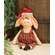 Stuffed Santa Pig In Ticking Stripe Overalls Hanger