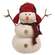 Stuffed Sherpa Snowman with Red & Green Plaid Hunting Hat & Scarf