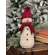 Stuffed Standing Jingle Bell Snowman with Burgundy Hat & Scarf - 14"H