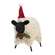 Stuffed Standing Primitive Santa Hat Sheep - 3.5"H