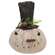 Stuffed Primitive Pine & Jingle Bell Snowman Head Sitter