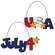 2 Set - Americana Cutout Word Ornaments