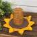 Distressed Carved Wooden Sunflower Wall Hanger